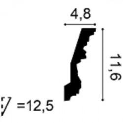 Потолочный плинтус под покраску Orac Decor Orac Luxxus C201 2000×48×116