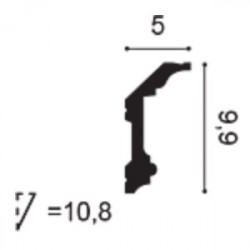 Потолочный плинтус под покраску Orac Decor Orac Luxxus C321 2000×50×99