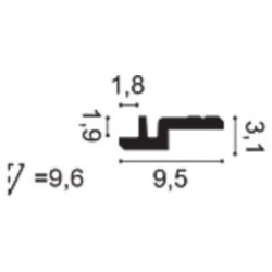 Потолочный плинтус под покраску Orac Decor Modern C394 2000×95×31