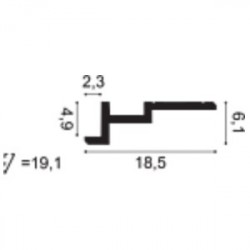 Потолочный плинтус под покраску Orac Decor Modern C396 с подсветкой 2000×61×185