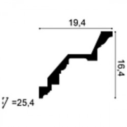 Потолочный плинтус под покраску Orac Decor Orac Luxxus C422 2000×194×164