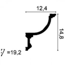 Потолочный плинтус под покраску гибкий Orac Decor Orac Luxxus C901F с подсветкой 2000×124×148