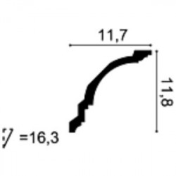 Потолочный плинтус под покраску Orac Decor Orac Axxent CX106 2000×117×118