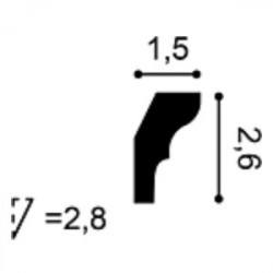 Потолочный плинтус под покраску Orac Decor Orac Axxent CX111 2000×15×26