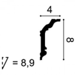 Потолочный плинтус под покраску Orac Decor Select CX176 2000×40×80