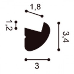 Потолочный плинтус под покраску Orac Decor Select CX188 с подсветкой 2000×30×34