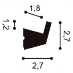 Потолочный плинтус под покраску Orac Decor Select CX189 с подсветкой 2000×27×27