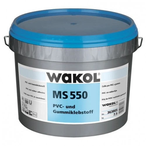 Клей для винилового пола WAKOL MS 550 MS-полимерный влагостойкий 7,5 кг Клей для винилового пола WAKOL MS 550 MS-полимерный влагостойкий 7,5 кг