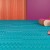 Плетеный виниловый пол Bolon Missoni Optical Turquoise фото в интерьере