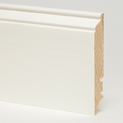 Плинтус деревянный Barlinek белый фигурный 90x16