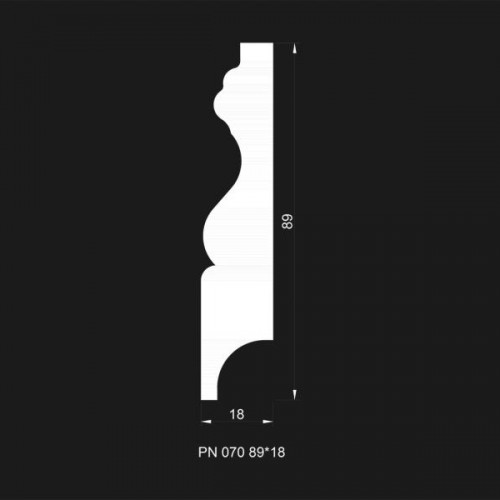 Плинтус МДФ под покраску Evrowood PN 070 2000×89×18 Плинтус МДФ под покраску Evrowood PN 070 2000×89×18