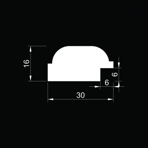 Финишный молдинг МДФ под покраску Evrowood МP 02 2000×30×16