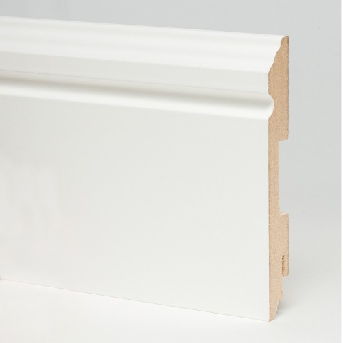 Плинтус МДФ ламинированный TeckWood фигурный белый матовый 2150×120×16 Плинтус МДФ ламинированный TeckWood фигурный белый матовый 2150×120×16