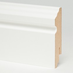 Плинтус МДФ ламинированный TeckWood фигурный белый матовый 2150×80×16