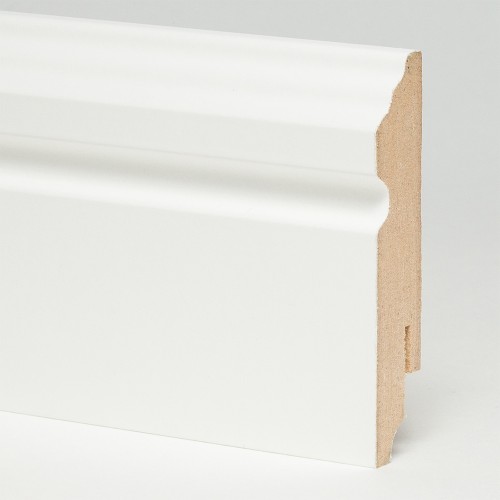 Плинтус МДФ ламинированный TeckWood фигурный белый матовый 2150×80×16 Плинтус МДФ ламинированный TeckWood фигурный белый матовый 2150×80×16