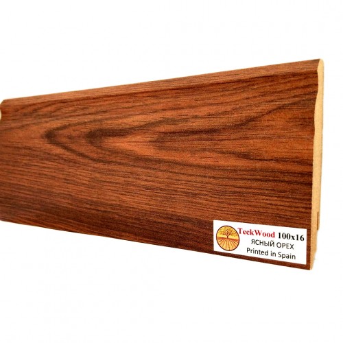 Плинтус МДФ ламинированный TeckWood Ясный орех 2150×100×16 Плинтус МДФ ламинированный TeckWood Ясный орех 2150×100×16