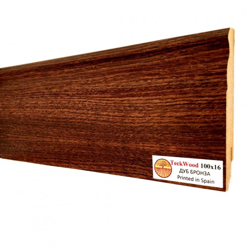 Плинтус МДФ ламинированный TeckWood дуб Бронза 2150×100×16 Плинтус МДФ ламинированный TeckWood дуб Бронза 2150×100×16