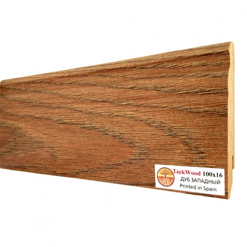 Плинтус МДФ ламинированный TeckWood дуб Западный 2150×100×16 Плинтус МДФ ламинированный TeckWood дуб Западный 2150×100×16