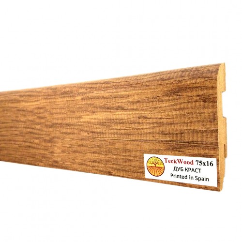 Плинтус МДФ ламинированный TeckWood Дуб Краст 2150×75×16 Плинтус МДФ ламинированный TeckWood Дуб Краст 2150×75×16
