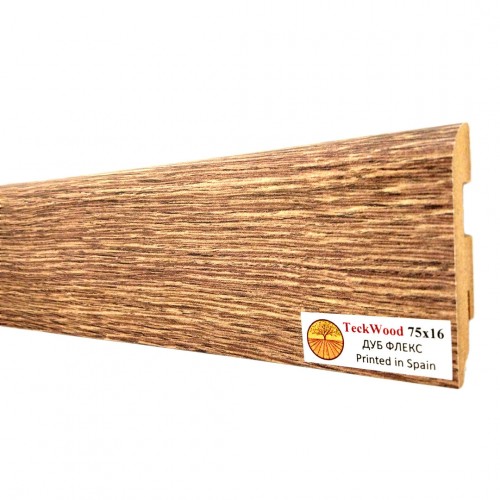 Плинтус МДФ ламинированный TeckWood Дуб Флекс Oak Flax 2000×75×16
