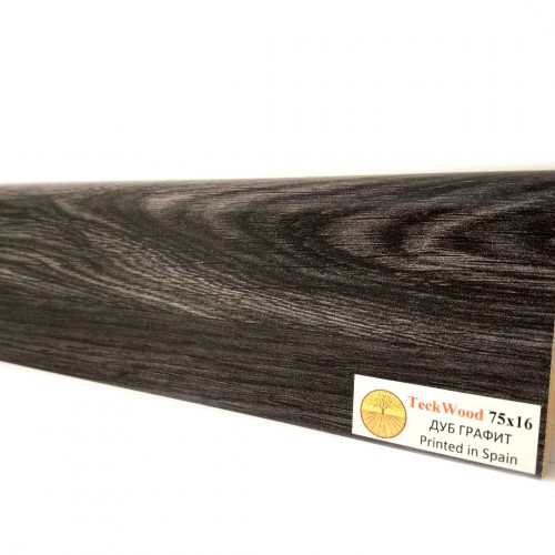 Плинтус МДФ ламинированный TeckWood Дуб Графит 2150×75×16