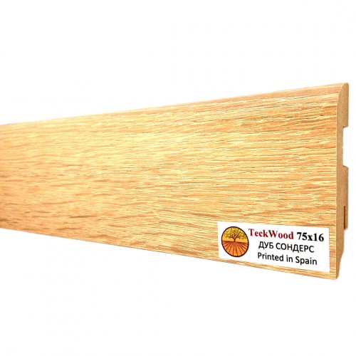 Плинтус МДФ ламинированный TeckWood Дуб Сондерс 2150×75×16 Плинтус МДФ ламинированный TeckWood Дуб Сондерс 2150×75×16