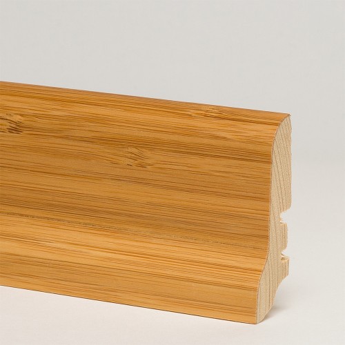 Плинтус деревянный Tecnorivest бамбук темный сапожок 60х22