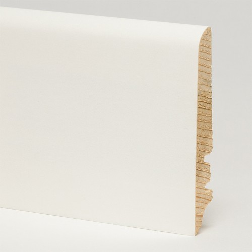 Плинтус деревянный Tecnorivest белый гладкий 80х16