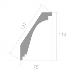 Потолочный плинтус ЛДФ под покраску Ultrawood CR 2335 i 2000×75×114