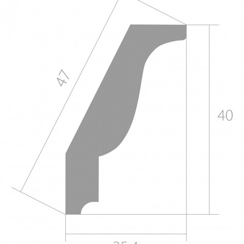 Потолочный плинтус ЛДФ под покраску Ultrawood CR 0025 2440×25,4×40
