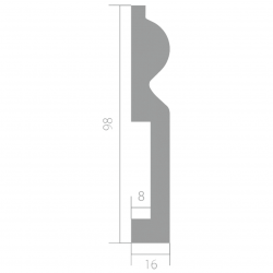 Плинтус под покраску Ultrawood Base 018 2000×98×16