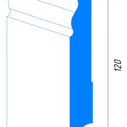 Плинтус МДФ под покраску Madest Decor 2212016 фигурный 120х16, технический рисунок