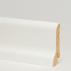 Плинтус деревянный ламинированный Pedross белый гладкий сапожок 60х22