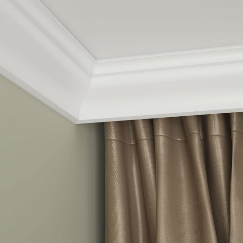 Потолочный плинтус ЛДФ под покраску Ultrawood CR 4258 с подсветкой 2440×55×40 Потолочный плинтус ЛДФ под покраску Ultrawood CR 4258 с подсветкой 2440×55×40