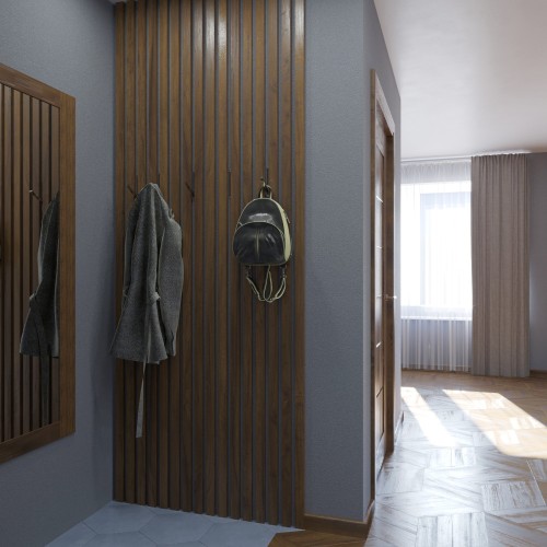 Рейка декоративная Modern Decor ламинированная 101 2750×40×22 фото в интерьере