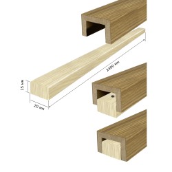 Монтажная планка для реек Modern Decor 2400×20×15