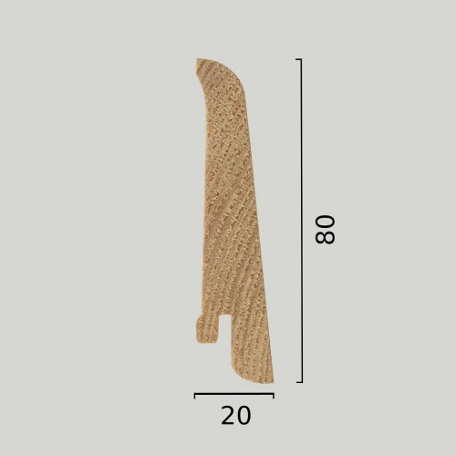 Плинтус деревянный Tarkett IDEO Дуб Тенистый Серый 80х20, технический рисунок