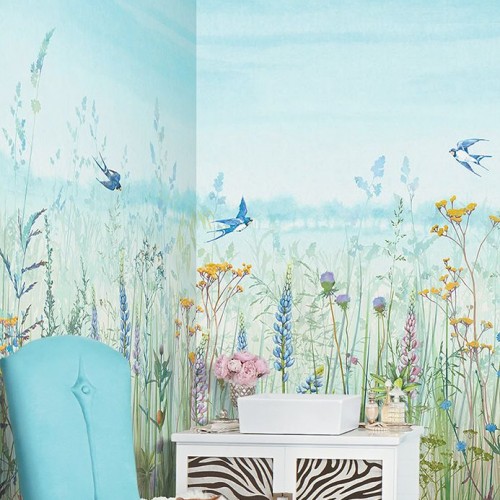 Панно Affresco Wallpaper Part 1 Flower Field JV41-COL1 2x2,01 м фото в интерьере