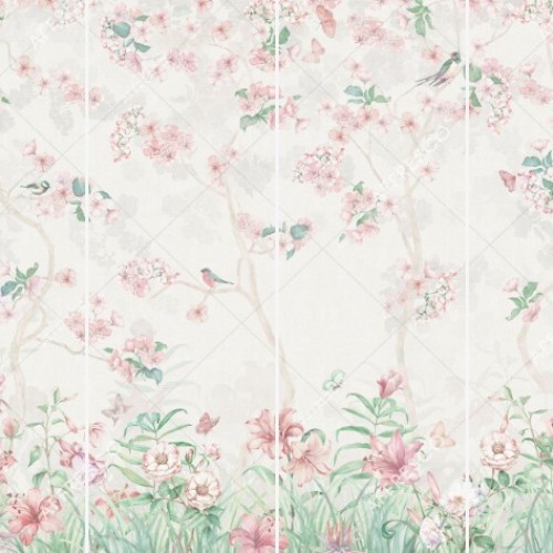 Панно Affresco Wallpaper Part 1 Floral Melody AB50-COL4 2x2,68 м