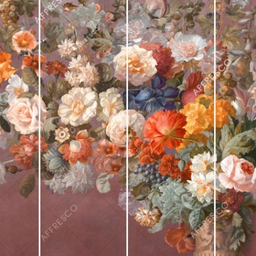 Панно Affresco Wallpaper Part 1 Still Life with Flowers AB60-COL1 2x2,68 м, панно из нескольких рулонов