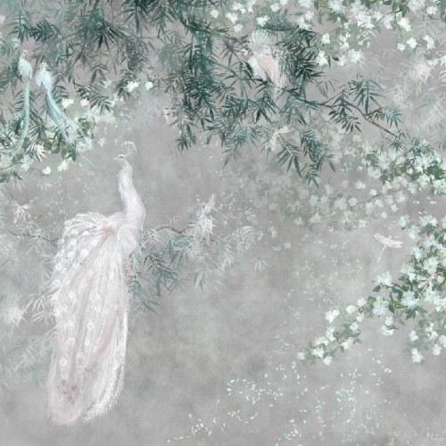 Панно Affresco Wallpaper Part 1 White Birds AB124-COL1 2x3,35 м