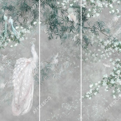 Панно Affresco Wallpaper Part 1 White Birds AB124-COL1 2x3,35 м