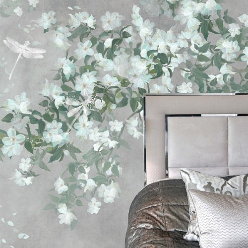 Панно Affresco Wallpaper Part 1 White Birds AB124-COL1 2x3,35 м