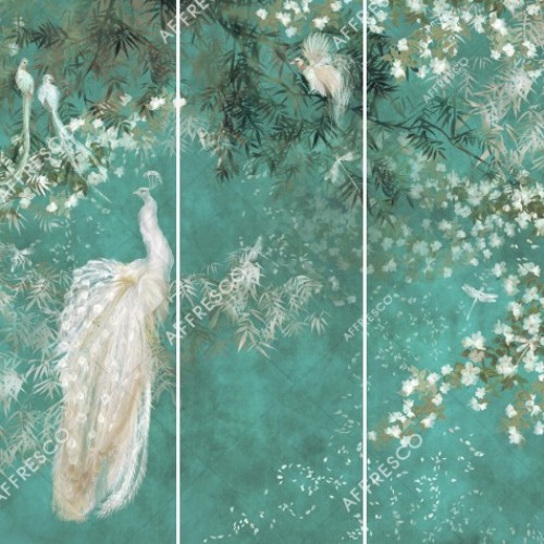 Панно Affresco Wallpaper Part 1 White Birds AB124-COL4 2x3,35 м