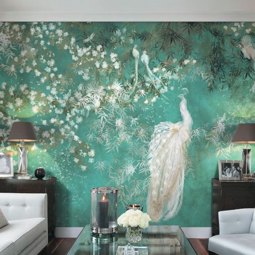 Панно Affresco Wallpaper Part 1 White Birds AB124-COL4 2x3,35 м
