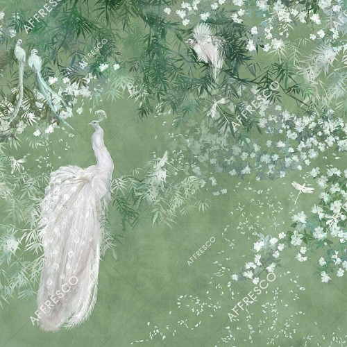 Панно Affresco Wallpaper Part 1 White Birds AB124-COL6 2x3,35 м