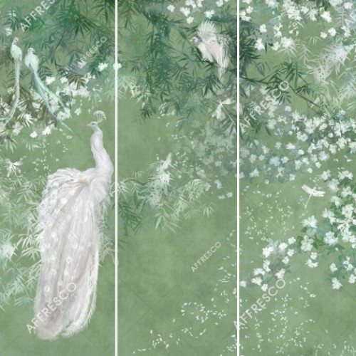 Панно Affresco Wallpaper Part 1 White Birds AB124-COL6 2x3,35 м