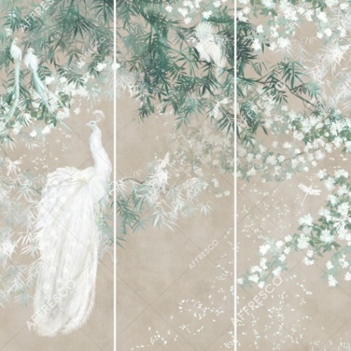 Панно Affresco Wallpaper Part 1 White Birds AB124-COL7 2x3,35 м