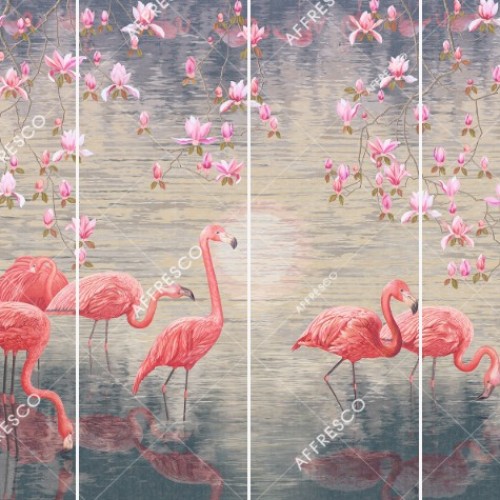 Панно Affresco Wallpaper Part 1 Flamingo AB134-COL1 2x2,68 м