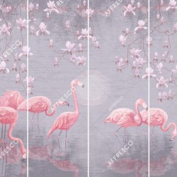 Панно Affresco Wallpaper Part 1 Flamingo AB134-COL2 2x2,68 м